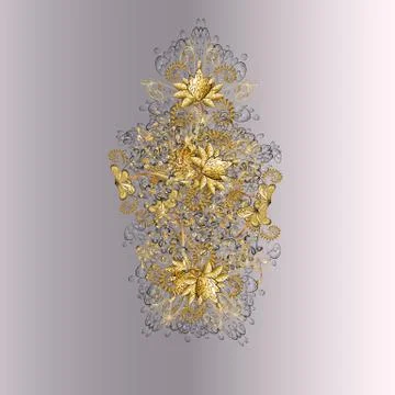 Sketch. Vintage pattern with arabesques. Traditional classic on neutral and gray Illustration