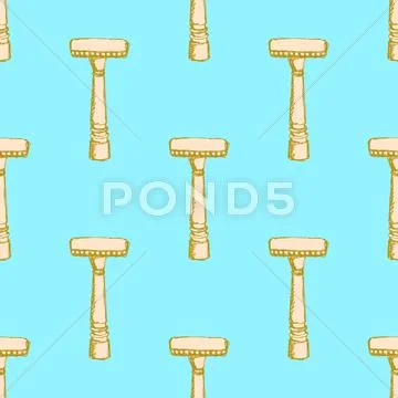 Sketch vintage razor in vintage style Stock Illustration
