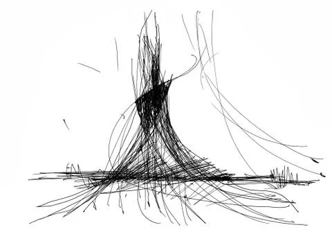 Sketch of volcano Stock Illustration