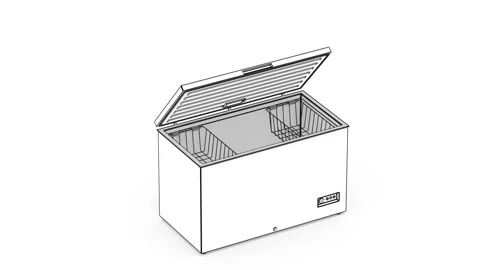 Sketch of white deep freezer Stock Footage 275011455