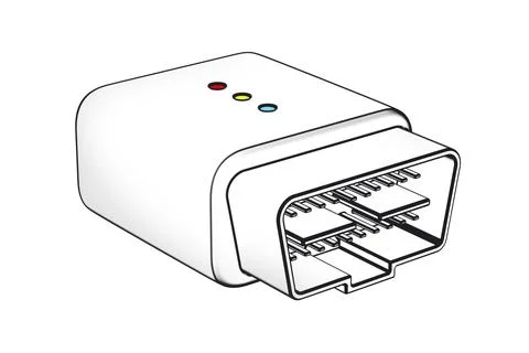 Sketch of wireless car diagnostic device Ilustración de archivo