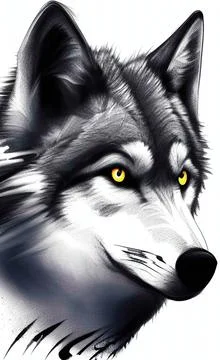 Sketch of a wolf Stock Illustration