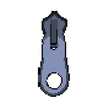 Sketch zipper puller pixel art vector illustration Stock Illustration