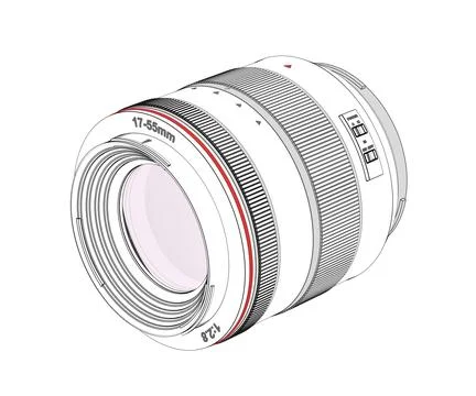 Sketch of zoom camera lens Stock Illustration