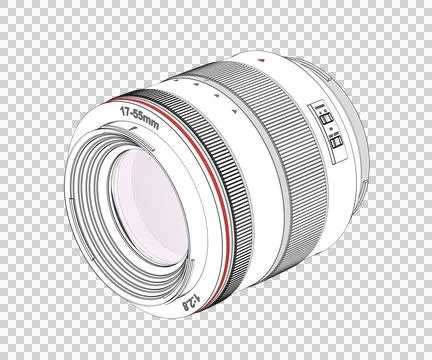 Sketch of zoom camera lens Ilustración de archivo