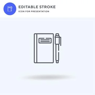 Sketchbook icon vector, filled flat sign, solid pictogram isolated on white Illustrazione stock