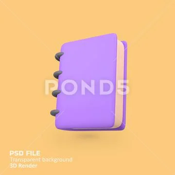 Sketchbook isolated 3d render icon illustration PSD Template