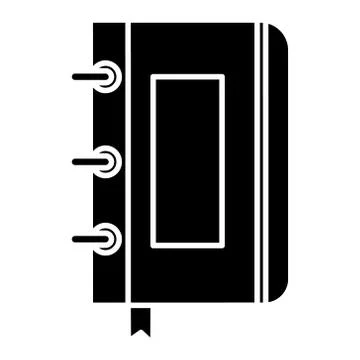 Sketchbook - notebook icon, vector illustration, black sign on isolated 스톡 일러스트