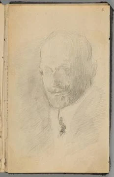 Sketchbook Portrait of Jerzy Mycielski Bozna Ska, Olga (1865 1940) Copyrig... Stock Photos