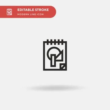 Sketchbook Simple vector icon. Illustration symbol design template for web mo Stock Illustration