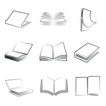 Sketched books Stock Illustration