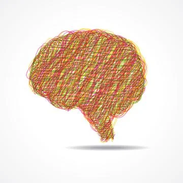 Sketched brain or mind symbol stock vector Stockillustratie