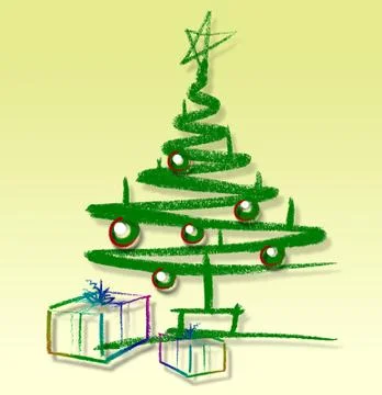 Sketched christmas tree Stock Illustration