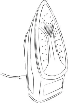 Sketched Clothes Iron Stock Illustration