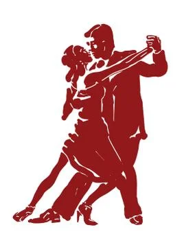 Sketched Dancers Stock Illustration