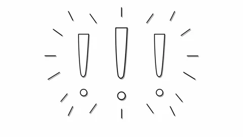 Sketched exclamation marks animation on white background. 4K Stock-Footage 343265088