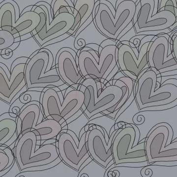 Sketched Heart Pattern Stock-Illustration