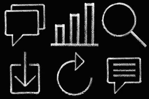Sketched internet icons Stock Illustration