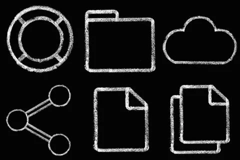 Sketched internet icons set Stock Illustration