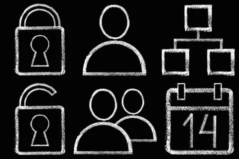 Sketched internet icons set Stock Illustration