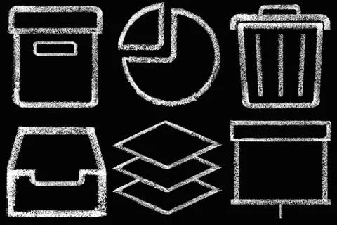 Sketched internet icons set Stock Illustration
