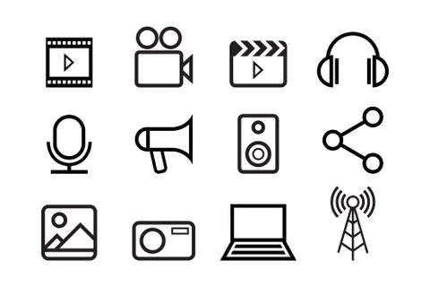 Sketched internet icons vector Illustrazione stock