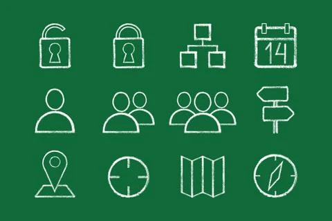 Sketched internet icons vector Stock Illustration