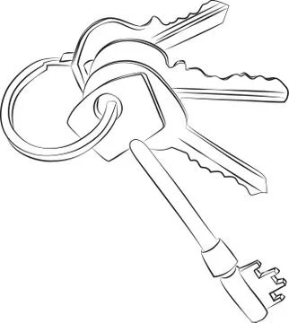 Sketched Keys Stock Illustration