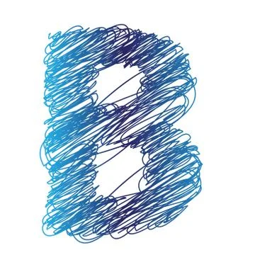 Sketched letter b Illustrazione stock