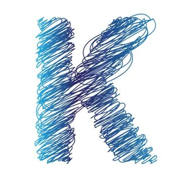 Sketched letter k 库存插图