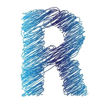 Sketched letter r Illustrazione stock