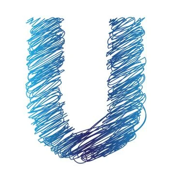 Sketched letter u Illustrazione stock