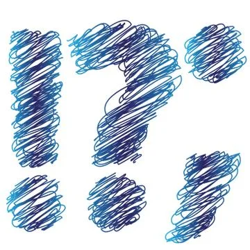 Sketched question mark Illustrazione stock