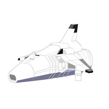 Sketched spaceship isolated on white background Stock Illustration
