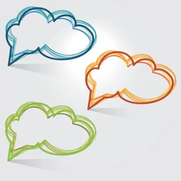 Sketched Speech Bubble 스톡 일러스트