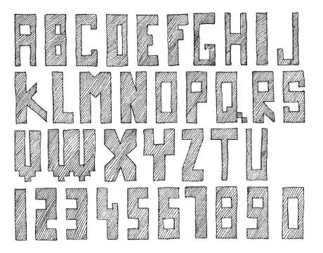 Sketched vector abc Stock Illustration