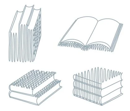 Sketches of books Stock Illustration
