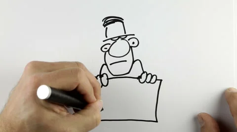 Sketching a cartoon doodle - time lapse 動画素材 45983282