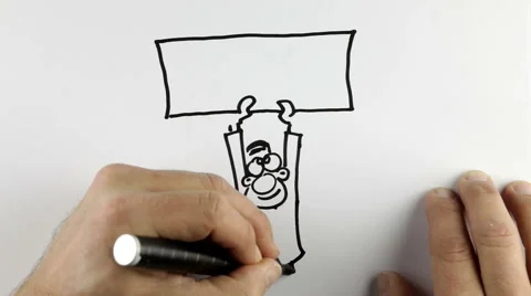 Sketching a cartoon doodle - time lapse Vidéo 45983549