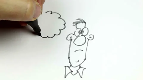 Sketching a cartoon Stockbeeldmateriaal 34394011