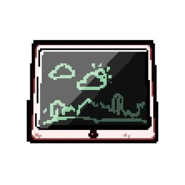 Sketching digital handwriting pad pixel art vector illustration Stock Illustration