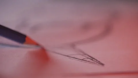 Sketching under the Fancy Light Vídeos de archivo 242829576