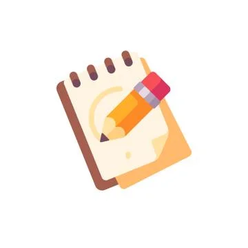 Sketchpad with a pencil flat icon Illustrazione stock