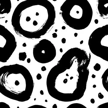 Sketchy bold and tiny circles seamless pattern. イラスト素材