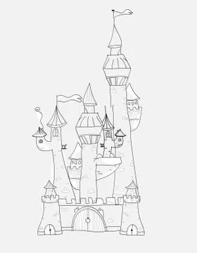 Sketchy castle vector illustration Stock Illustration