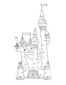 Sketchy castle vector illustration Stock Illustration