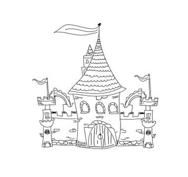 Sketchy castle vector illustration Stock Illustration