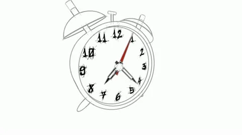 Sketchy clock Stock Footage 11829715