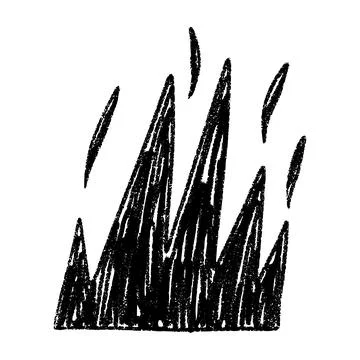 Sketchy flame set tribal. fire with dancing smoke. Tattoo icons collection... Stock Illustration