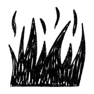 Sketchy flame set tribal. fire with dancing smoke. Tattoo icons collection... Stock Illustration